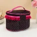 Cosmetic Bags Makeup Bag Large Portable Zipper Travel Organizer Holder Top Handle-Dot Print With Bow Lace Decor_voghion.com