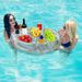 Glitter Transparent Inflatable Drink Holder & Snack Tray - Multi-Functional Pool Float For Parties (Durable PVC 360° Floating Design)_voghion.com