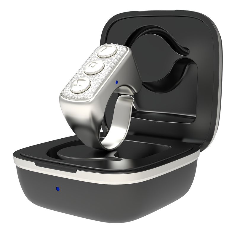 Electronics Mobile Phone Bluetooth Video Page Turner Photo Recording Remote Control Smart Diamond Ring_voghion.com