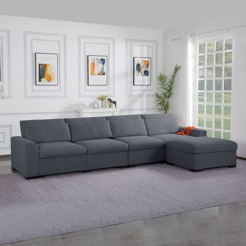 149' Modular Sectional Sofa With Ottoman_voghion.com