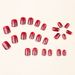 LC233 Red Glitter Press On Nails Short Square Fake Nails - Self-Adhesive Bling False Nails With Glue & File, Easy DIY At Home, Party & Daily Wear_voghion.com
