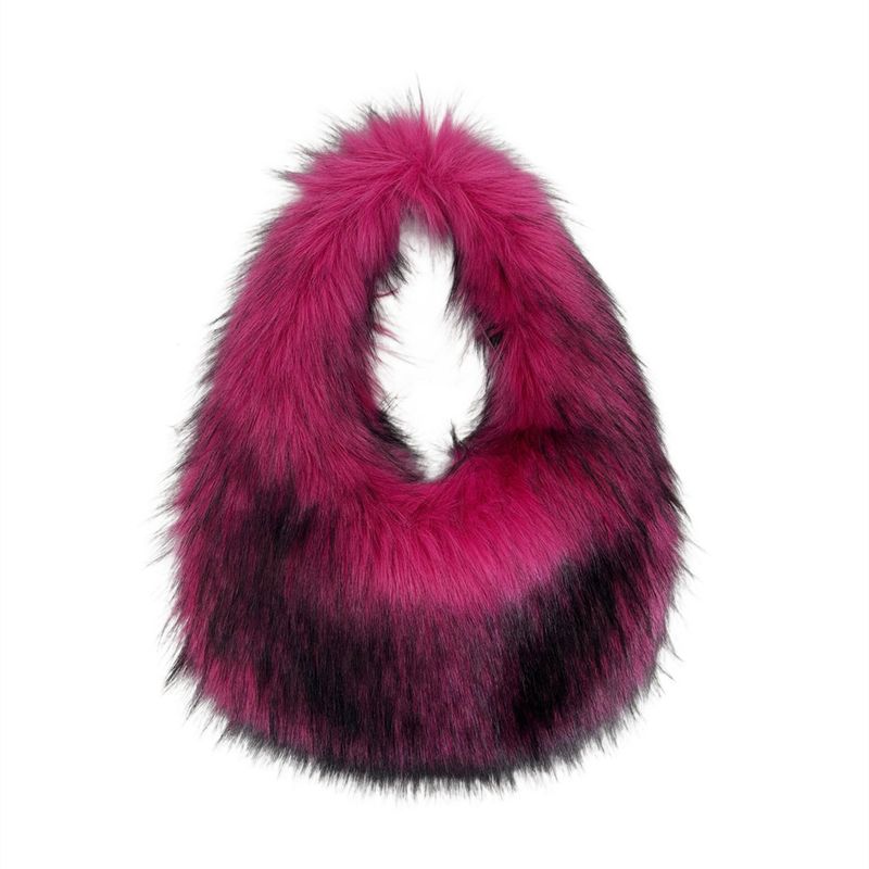 Women's Bags New women's plush raccoon fur handbag fashion vest style handbag hot girl sweet cool style_voghion.com