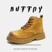 Big Yellow Boots Hollow Breathable Martin Boots Retro Tooling Boots Double Inner Height Boots_voghion.com