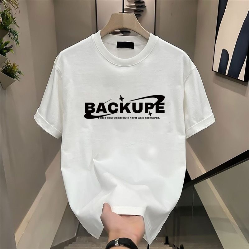 Męska odzież bawełniana koszulka z krótkim rękawem retro ciężka, mały dekolt, półrękaw, oversize, rękawy pięciopunktowe_voghion.com