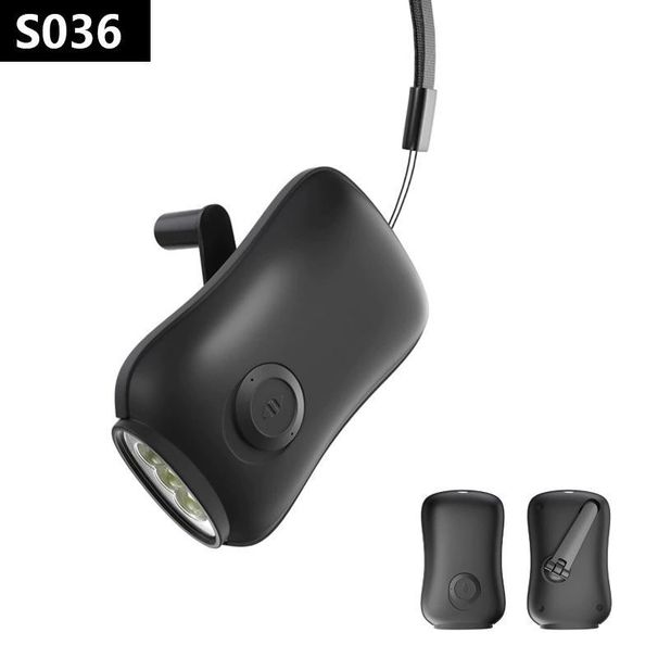 Power Generation Camping LED Emergency Waterproof High Brightness Hand Crank Flashlight Lighting Disaster Prevention_voghion.com