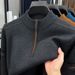 Thickened Warm Winter 2025 New Half-Zip Collar Jacket Base Shirt Knitted Sweater For Men_voghion.com