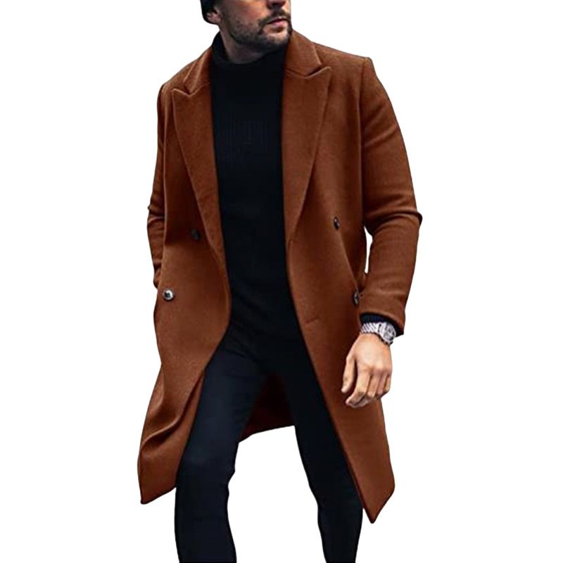 New 2024 Woolen Men's Thickened Coat Explosive Single Fabric Windbreaker_voghion.com