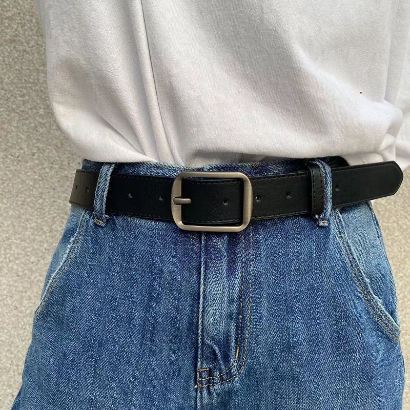 Cinturón con hebilla de alfiler retro juvenil de estilo K para hombre_voghion.com
