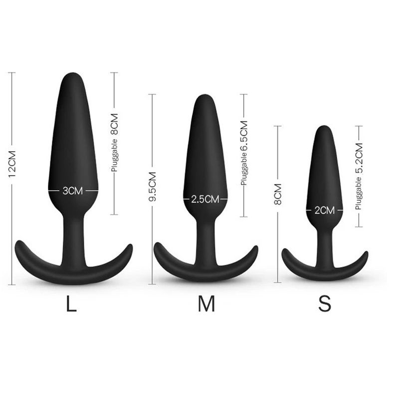 Silikoniniai išangės kamštukai, 3 skirtingų dydžių, skirti suaugusiems, vyrams ir moterims, gėjams, unisex analiniam, prostatos masturbacijos sekso žaisliukui, poroms._voghion.com