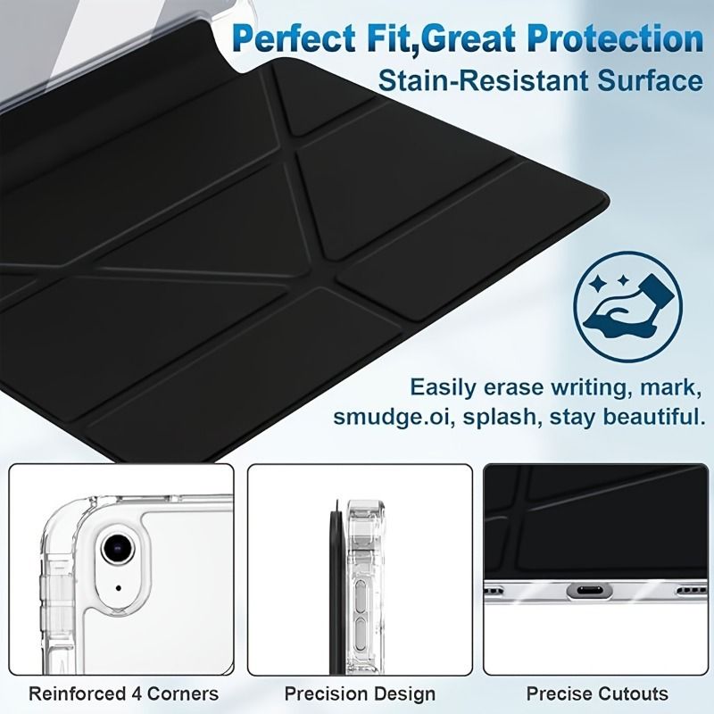 2022 10 (10,9 Zoll) Smart Stand schützt transparentes Gehäuse vor Stürzen und Stößen aus mehreren Winkeln (360°), mit intelligenter Schlaffunktion_voghion.com