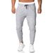 Men’s Essential Joggers – Slim-Fit Casual Sweatpants (Black/Light Gray, S-3XL, 100% Polyester, 280GSM)_voghion.com