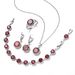Set di gioielli da donna - Eleganti orecchini a bottone con zirconi rotondi, collana, bracciale e anello in più colori per l'uso quotidiano. Set di collana e orecchini._voghion.com