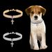 Pet Cross Pendant Necklace Loose Diamond Full Diamond Three Row Collar Zircon Pendant Gold Plated Silver Cat And Dog Chain_voghion.com