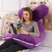 U-Shaped Maternity Pillow With Removable Cover - Full-Body Support For Side Sleeping, Dark Blue Polyester Fiber, Ergonomic Design For Pregnant Women_voghion.com