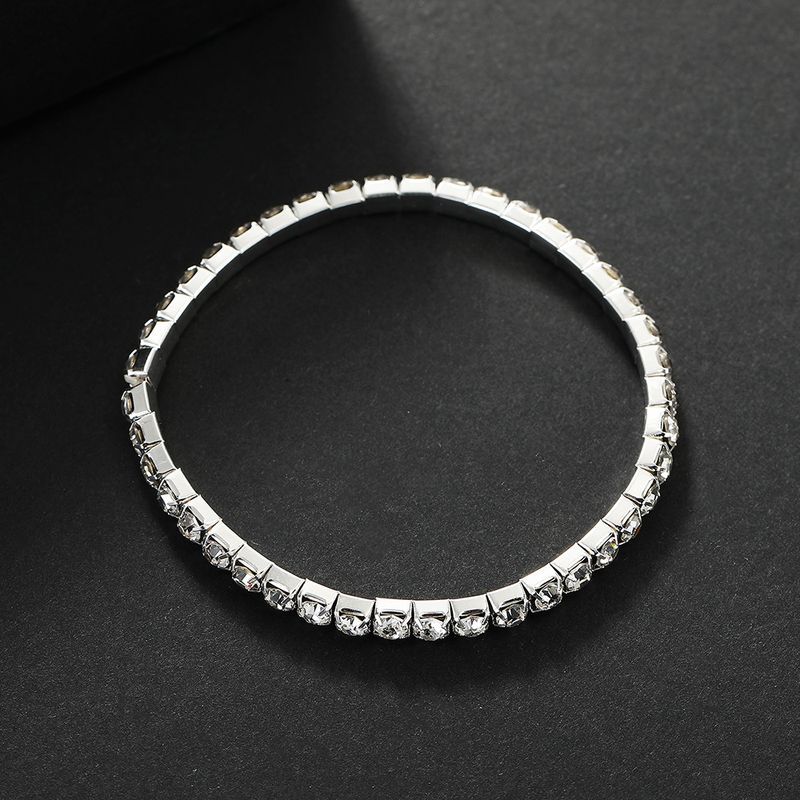 Ny firkantet zirkonarmbånd til kvinders mode Simplicity enkelt række fuld diameter tenniskæde_voghion.com