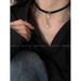 Sweet and cool Maillard eight-pointed star choker necklace pu leather necklace female niche design collarbone chain_voghion.com