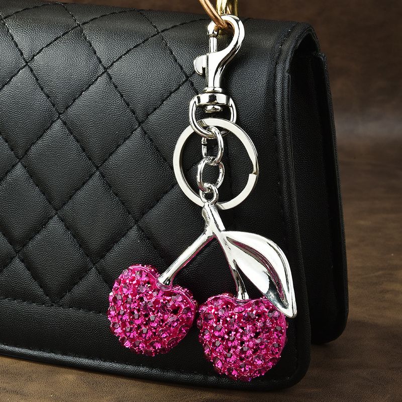 Krepšys Charm Factory Tiesioginis pardavimas Papuošalai, pilni deimantinių vyšnių maišelio raktų pakabukas vaisių vyšnių mados pakabukas didmeninė prekyba_voghion.com
