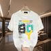 Large Short Sleeved T-shirt Printed Half Sleeve 2025 Summer New Style Trendy Brand Pure Cotton Round Neck Casual Wear_voghion.com