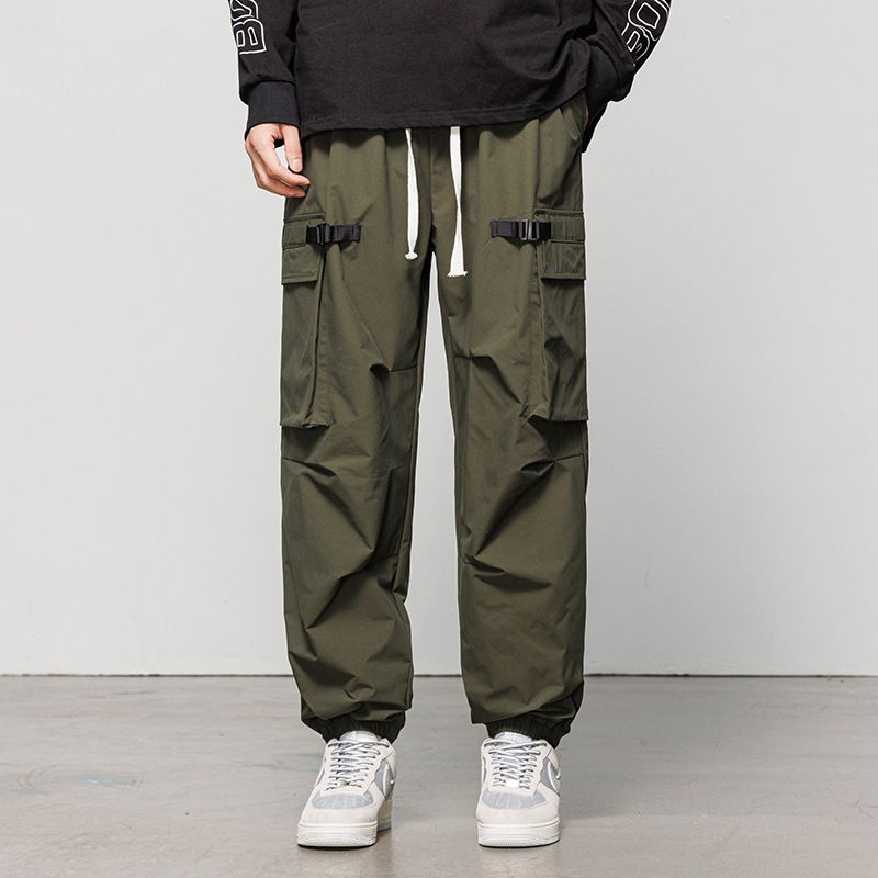 Herren Herbst Neue Multi Pocket Loose Casual Einfache Atmungsaktive Winddichte Wasserdichte Trendy Marke Arbeitskleidung Beinhose Männer_voghion.com