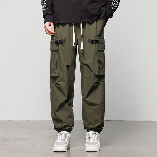 Herren Herbst Neue Multi Pocket Loose Casual Einfache Atmungsaktive Winddichte Wasserdichte Trendy Marke Arbeitskleidung Beinhose Männer_voghion.com