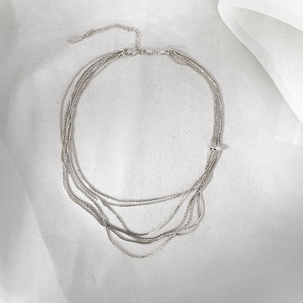 Collana da donna con catena in oro a più strati, a forma di serpente, in osso, design di nicchia francese, collana versatile di alta gamma e di lusso_voghion.com