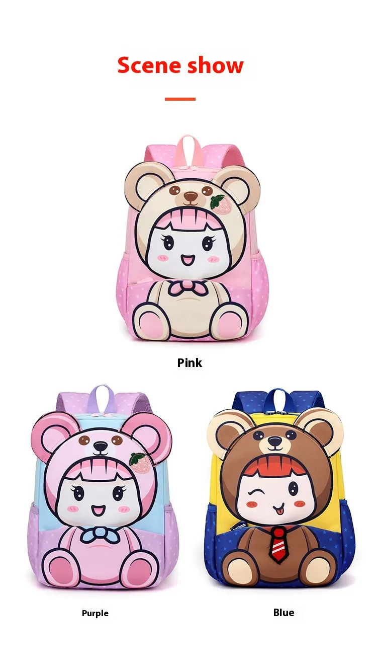 Primary school girls, new cartoon cute kindergarten children aged 5-9, spine protection backpack for men_voghion.com