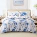 Blue Floral Duvet Cover Set - 3-Piece Luxury Bedding Set, Soft & Breathable Cotton, Elegant Garden Design For Modern Bedrooms (Queen/King Size)_voghion.com