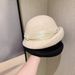 2025 New Women's Winter Wool Beret, Flap Design, French Elegance, Silk And Linen Blend Bowler Hat_voghion.com