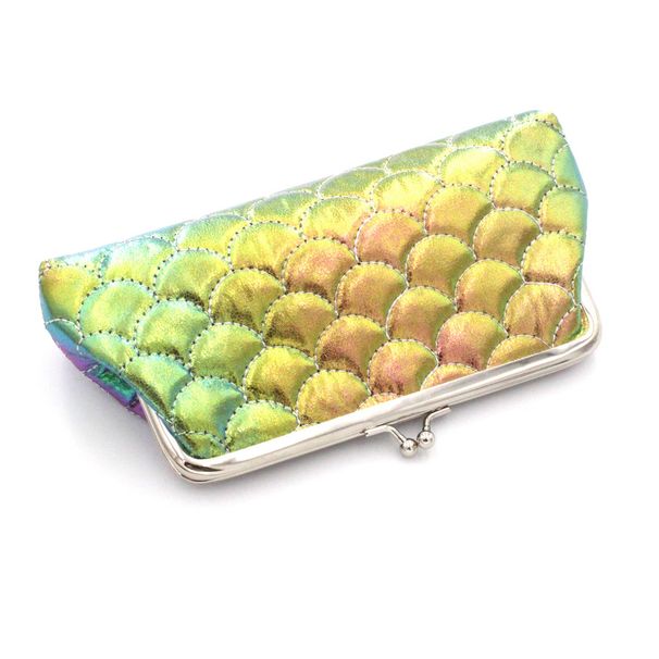 Nouveau porte-monnaie en écailles de poisson laser coloré sirène dames mignon petit portefeuille moyen et long pochette en stock_voghion.com