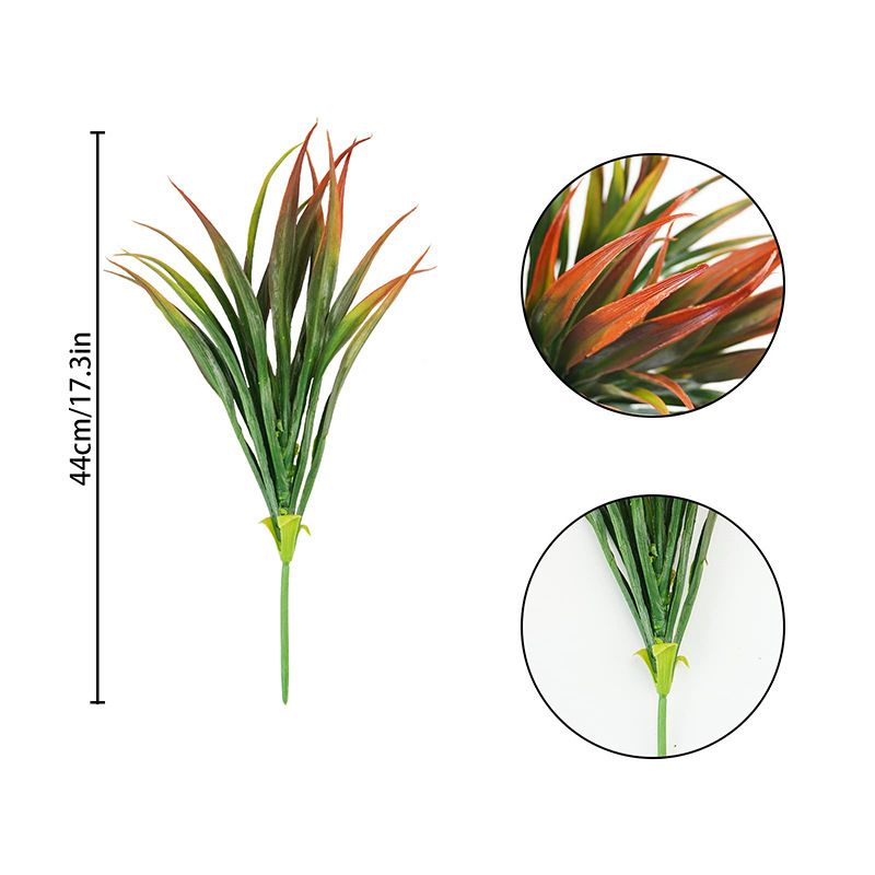 Plante artificiale cu iarbă, verde toamnă, din plastic, arbuști anti-UV pentru exterior, flori decorative de grădină pentru exterior_voghion.com