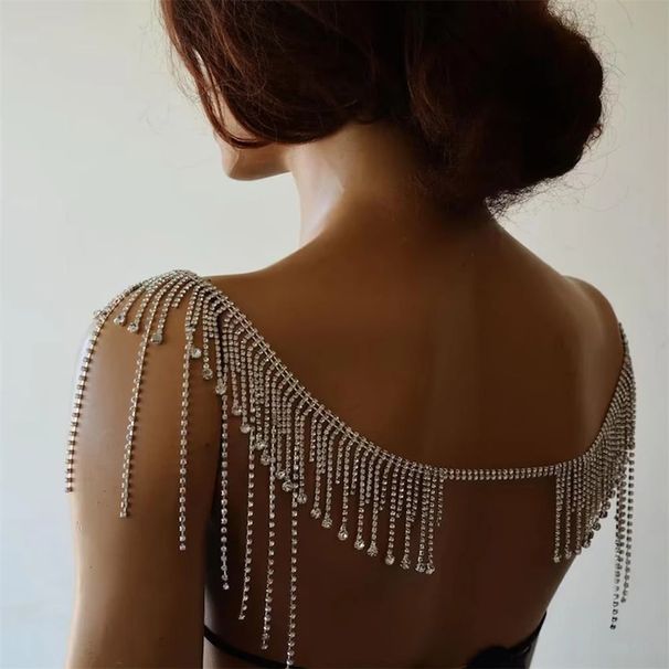 2025 New Hot-selling Rhinestone Back Chain, European And American Water Drop Tassel Pendant Shoulder Chain Body Chain Body Chain06_voghion.com