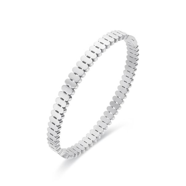 Bracelet simple en acier titane et acier inoxydable plaqué, motif réservoir, léger, luxueux, avec boucle, pour femme_voghion.com