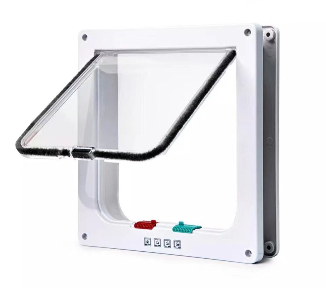 Pet Two-Way Entry Door Hole Screen Window Glass Acrylic Board Cat Dog House_voghion.com