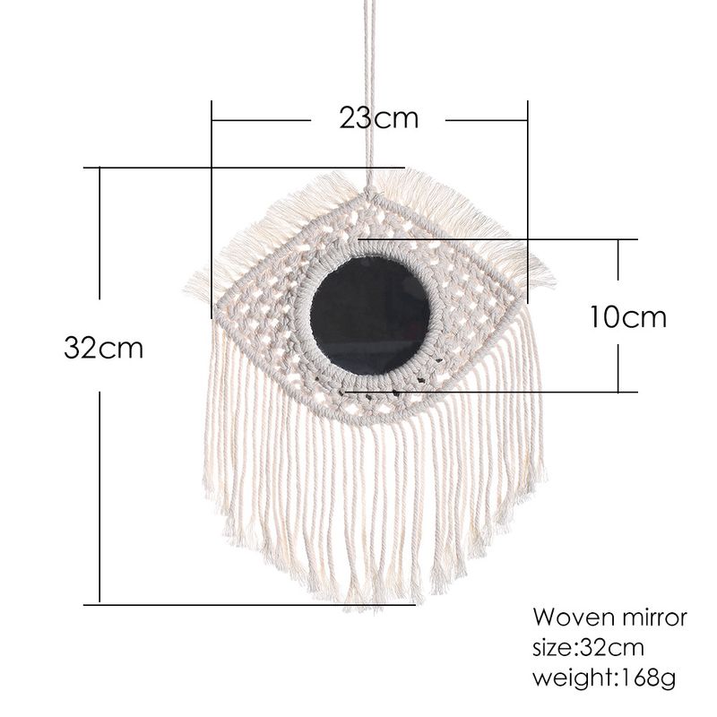 Creative new flower mirror hand-woven tapestry homestay decoration ins style decorative mirror entrance wall hanging gift_voghion.com