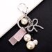 Version Pearl Ribbon Heart Keychain Bag Pendant Diamond Bow Creative Gift_voghion.com