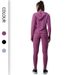 Yoga Jacket Solid Color Hooded Zipper Tight Peach Hip Lift Long Pants Plus Size Set Versatile_voghion.com