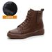 2025 New Cowhide Martin For Women Soft Leather Short Thick Sole Spring And Autumn Round Toe Lace-up Single Boots_voghion.com
