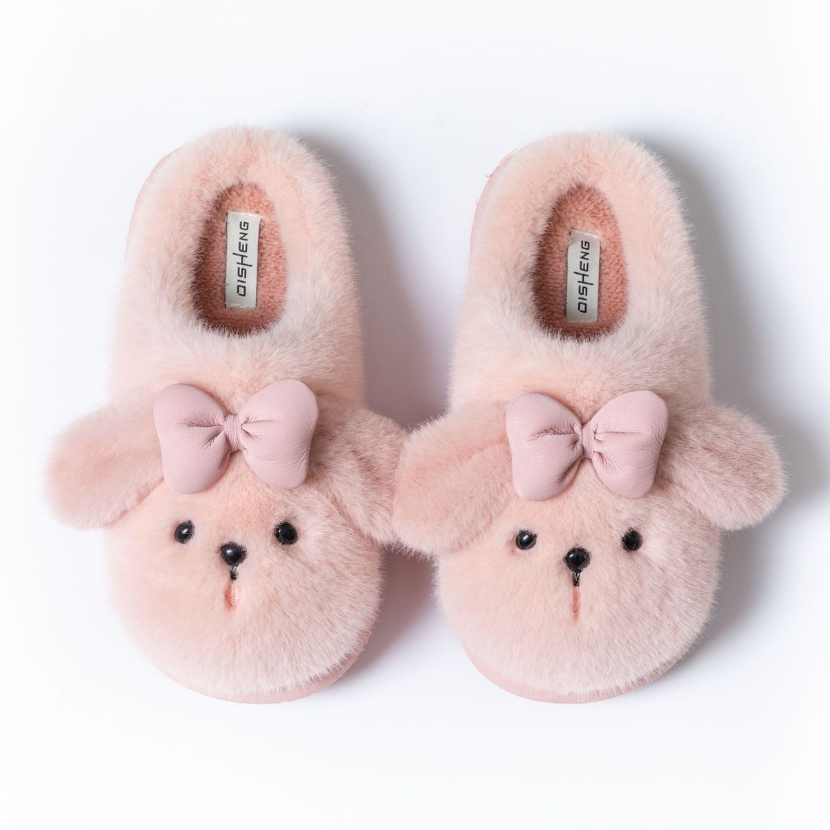 Diseng Baumwollschuhe für 2024 Neue flauschige Hausschuhe mit niedlichen Cartoon-Motiven für Damen, Winter-Hausschuhe, flauschig, vielseitig, warm, für Paare_voghion.com