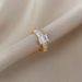 【 Real Gold 】 Square Diamond Full Zirconia Wedding With Adjustable Opening, Simple Handmade Ring, Couple's Pair Ring_voghion.com