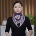Autumn Winter New Fashionable Elegant Korean Style Versatile Knitted Camellia Color Block Magnetic Buckle Triangle Scarf_voghion.com