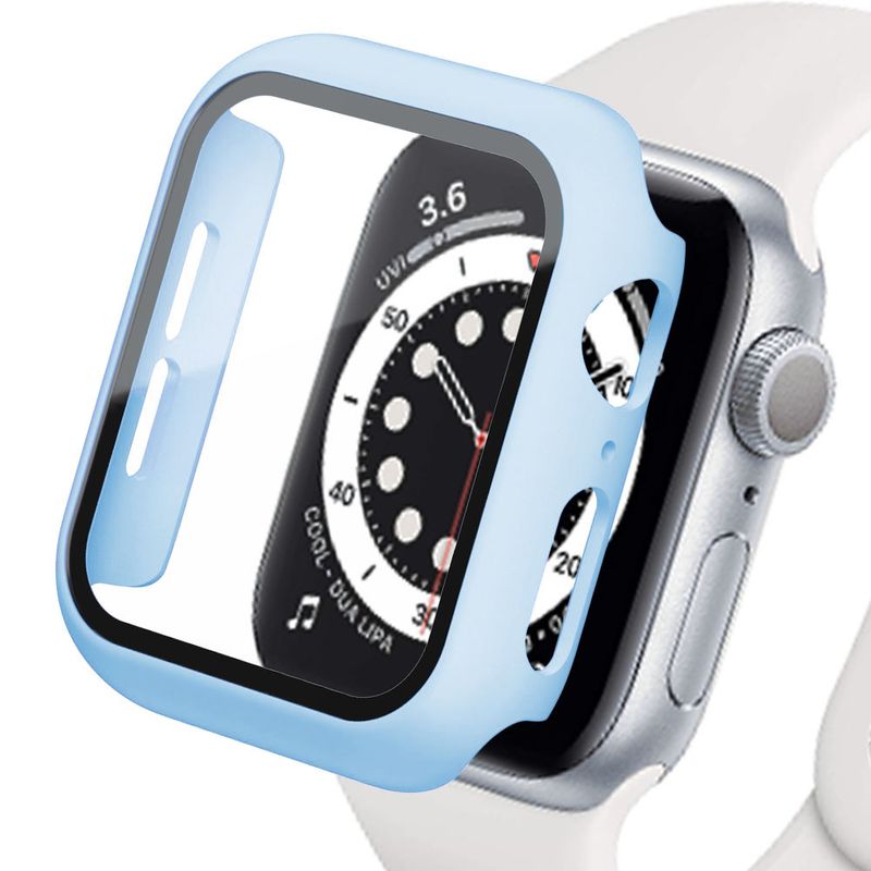 Tempered Glass+cover For Apple Watch 8 44mm 40mm 42mm 38mm PC bumper Screen Protector Case iWatch series 7 6 5 4 3 se 41mm 45mm_voghion.com