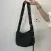 Borsa da donna in nylon con secchiello, alla moda, con cerniera, morbida, a tracolla e borse a mano, nera, 250614_voghion.com