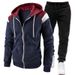 Neues farblich passendes Herren-Kapuzenpullover, Pullover, Hose, Herbst- und Winter-Plüsch-Freizeitsportset mit Reißverschluss_voghion.com