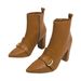 666-32 Women's Long Boots Pointed Toes, Thick High Heels, With A Comfortable, Warm, And Elegant Zipper At The Back_voghion.com