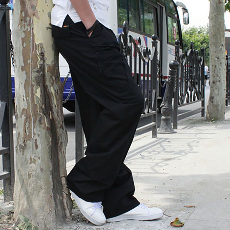 Spot Fattened Plus Size Overalls Wholesale Fat Guy Casual Pants Sweatpants Fat Man Multi-Pocket Thin Men K288_voghion.com