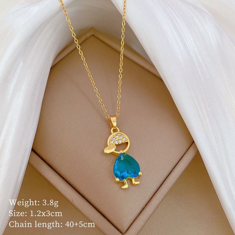 [Titanium Steel] Love Little Man, Light Luxury Temperament, Gorgeous Full Diamond Necklace, Versatile For Women, Collar_voghion.com