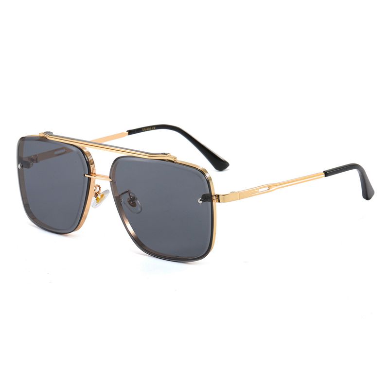 Okulary przeciwsłoneczne męskie Nowe okulary przeciwsłoneczne Double Beam Metal Cross Border Fashion Atmosphere Okulary przeciwsłoneczne męskie kwadratowe Okulary przeciwsłoneczne Advanced Trimmed Damskie_voghion.com