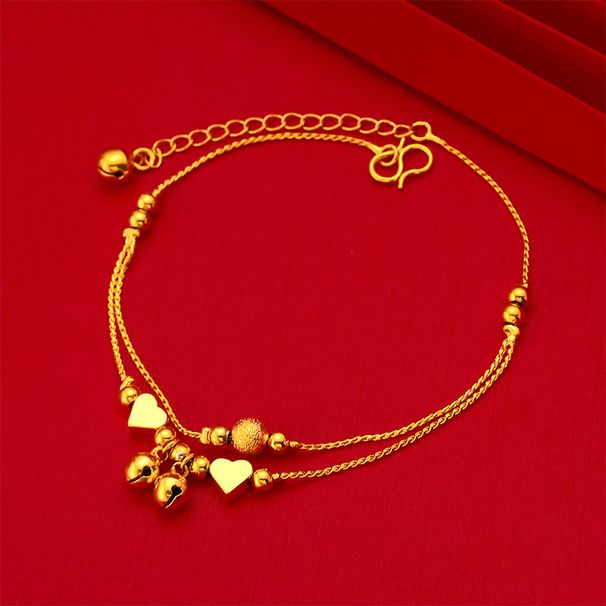 Cavigliera alla moda con cuore placcato in oro vietnamita per donna, trasmissione in diretta_voghion.com