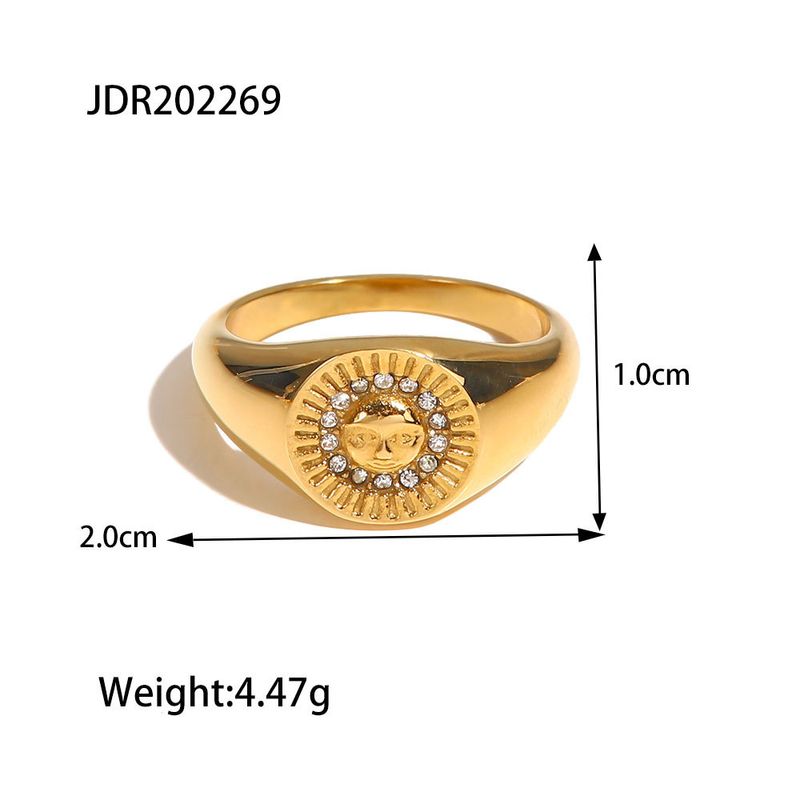 Modischer, eingelegter kreisförmiger Damenring, modischer High-End-Ring, vielseitig und elegant, goldener Zeigefingerring für Damen_voghion.com