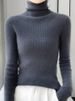 Grace Donna Maglione Slim Pullover Dolcevita Basic Cashmere Autunno Inverno 100% Lana Merino Maglieria Morbida Tops Filati di Alta Qualità_voghion.com